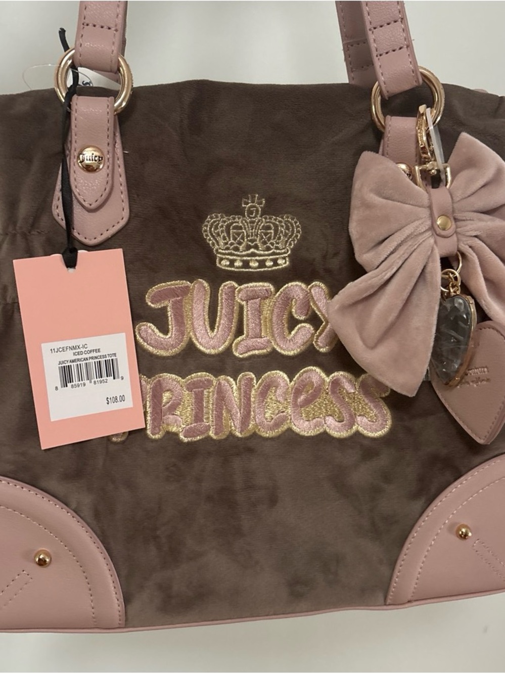 Juicy Couture Brown and Pink Juicy Princess Tote